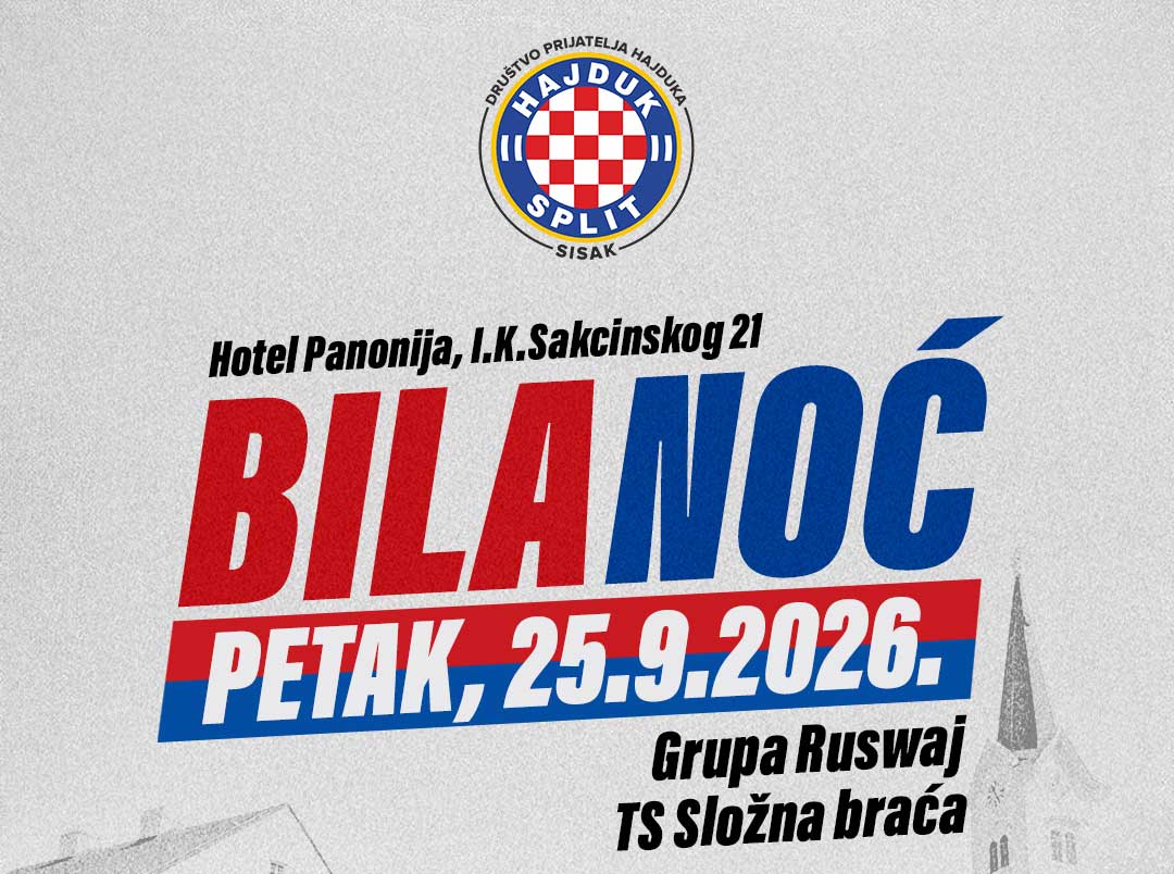 42. Bila noć i proslava 60. rođendana Društva prijatelja Hajduka Sisak uz humanitarnu aukciju