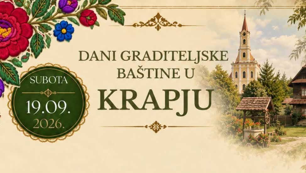 Dan graditeljske baštine u Krapju 19.09.2026.