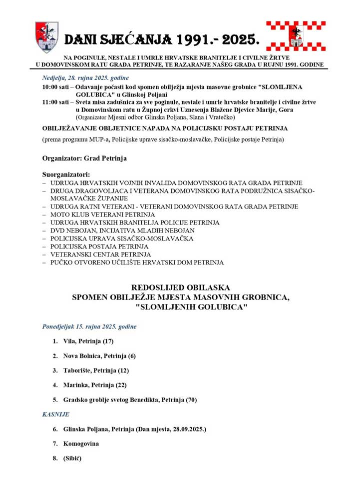 dani sjecanja petrinja program2