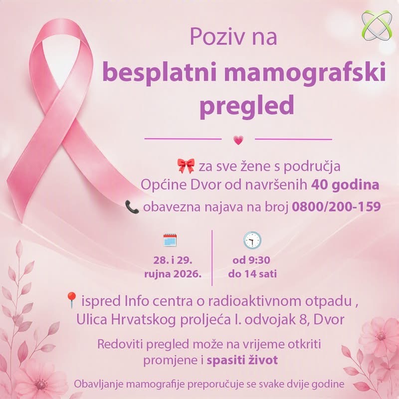 Besplatni mamografski pregled za žene s područja Općine Dvor