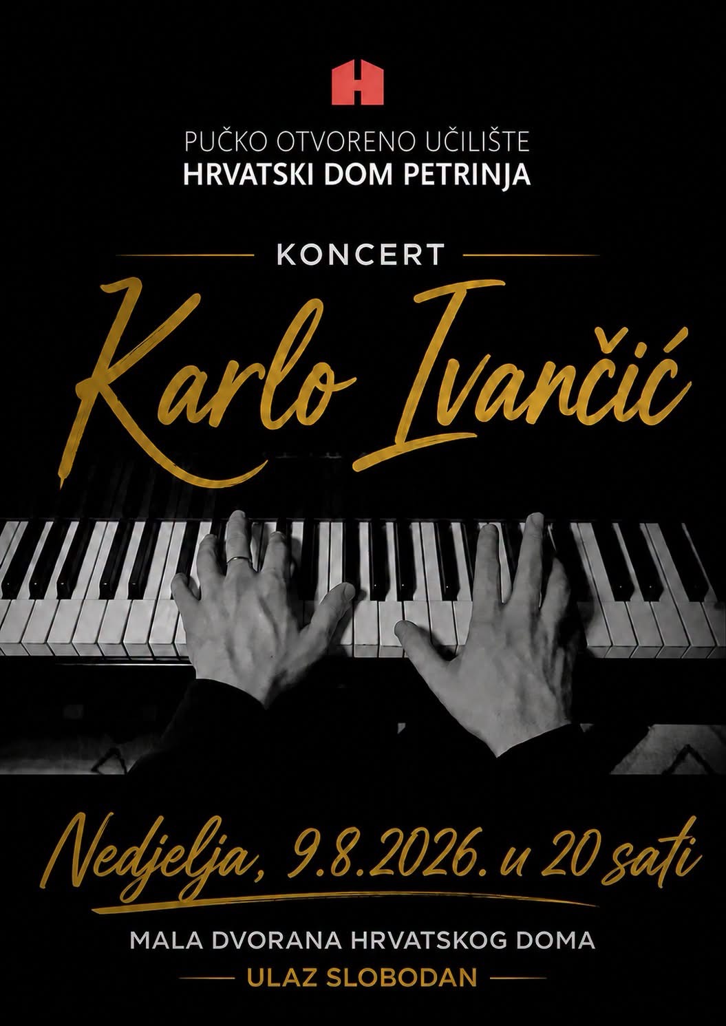 Koncert pijanista Karla Ivančića u Petrinji