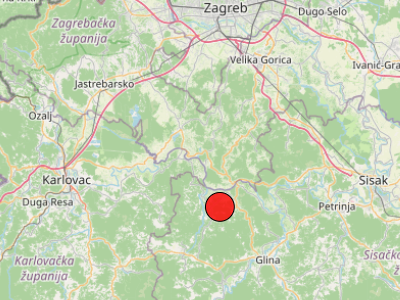 Slab potres 15 km od Gline